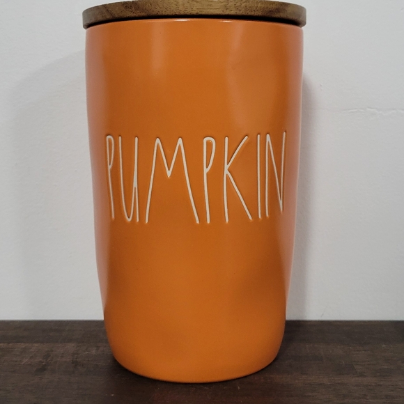 Rae Dunn Other - Rae Dunn Pumpkin Canister with Wooden Lid
